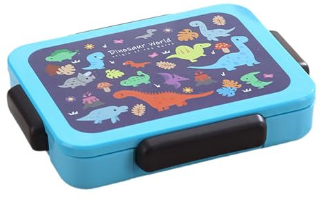 LUVDECO Brotdose Kinder mit Fächern Bento Box Auslaufsicher mit 6 Fächer und Gabel Jausenbox Kinder mit Clip Verschluss Spülmaschinenfest für Schule Kindergarten Ausflüge 1200ml (blau)