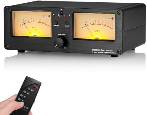 Amplificador/conmutador De Altavoz VU3, Medidor VU Analógico Dual, 2 Juegos De Salidas De Conmutación De Audio, 4 Niveles De Retroiluminación Ajustables, Distribuidor De Audio, Decoración Dinámica
