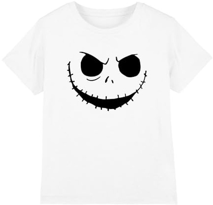 The Nightmare Before Christmas Boy's Jack Face White Unisex Kids T Shirt