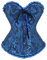 Shyllin Corse Corset Mujer, Corset Top Mujeres Fajas Bustier Corsé Overbust Gótico (FR/ES, Letras, L, Regular, Regular, Dark Blue)