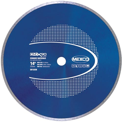 Mexco CMX Ceramic Materials Diamond Blade – High Performance & Fast Cutting Disc for Tiles – 350mm, 25.4mm Bore
