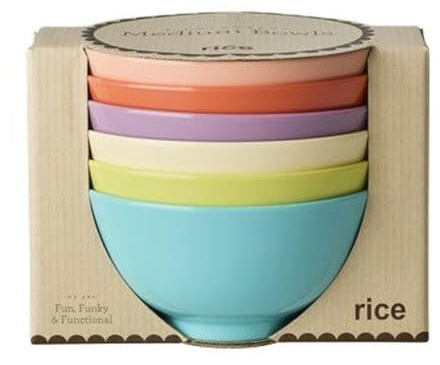 Rice Melamin Schüssel Set 6 Stück Ø 15 cm – Robuste Schalen mit ca. 700 ml Fassungsvermögen, spülmaschinengeeignet, vielseitig für Müsli, Snacks, Salate und Alltag