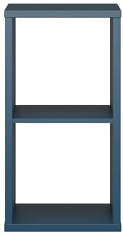 möbelando Regalwürfel >Mauro< Nachtblaues Regal modern 38,2x72,8x32,9 cm, 2 Fächer, 1 Einlegeboden, Spanplatte mit Folie-Finish, ABS-Kanten, belastbar, kompakt für kleine Wohnräume