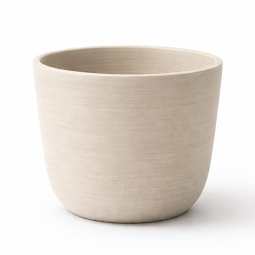 GardenSkill Indoor Plant Pot 10cm / 4, Mocha | Small Scandi Style Modern Planter with Drip Tray with Textured Matte Finish | Flowerpot for Succulents Herbs Cactus Houseplants (1, 10cm)