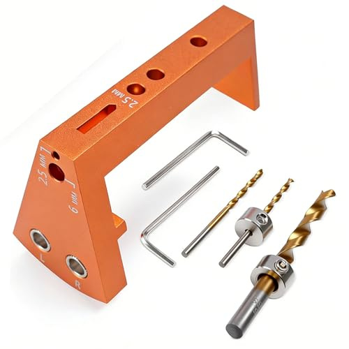 Fockety Undermount Drawer Slide Jig, Aluminum Alloy Drilling Guide Kit with 6mm 2.5mm Drill Bits and Hex Wrench, for Blumm Compatible Drawer Slides Installation