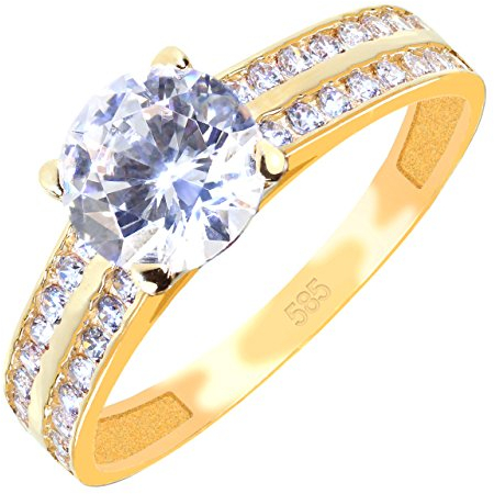 GIORO Verlobungsring Mina in 585 Gold Kristallen (52 (16.6))