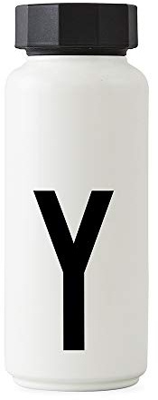 Design Letters Thermoflasche 500 Ml (A-Z) | Ideal für Trinkflasche Kinder, Trinkflasche Schule, Fahrrad & Sport | Weiß Thermoflasche | BPA/BPS Frei, Auslaufsicher & Spülmaschinenfest