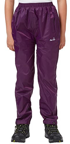 Peter Storm Kids' Waterproof and Breathable Packable Pants, Kids' Waterproof Walking Trousers, Outdoors, Travelling, Walking, Trekking and Hiking Clothing, Purple, Age 5-6