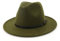 Gossifan Fedora-Hut für Damen, breite Krempe, für modische Gürtel, Unisex, Filzhut Gr. M, B-army grün