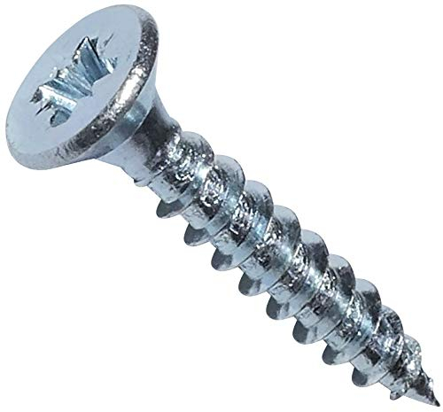 AERZETIX - Lot de 100 - Vis à Bois - Ø3x18mm - en Acier Zingué Métal - Tête Fraisée - à Empreinte Cruciforme Pozidriv - Couleur Argent - C44784