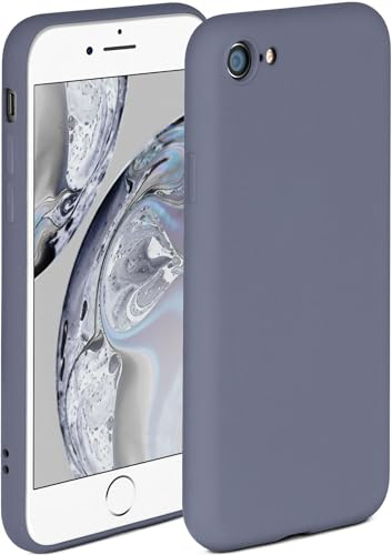 ONEFLOW Soft Case für iPhone 7/8 / SE (2020/2022) Hülle aus Silikon mit Kameraschutz, Silikonhülle mit erhöhtem Schutz fürs Display, Backcover Schutzhülle, weiche Handyhülle, Blau Grau