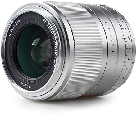 VILTROX AF 33mm F1.4 M Objektiv Autofokus Festbrennweite Prime Objektiv Kompatibel mit Canon EF-M Mount Spiegellose Kamera EOS M10 M100 M200 M3 M5 M50 M50II M6 M6II, Silber