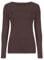Hamishkane Ladies Long Sleeve Round Neck Plain Casual Basic Stretchy Fitted Womens T-Shirt Top Brown