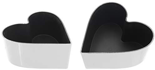 MIK funshopping 2-TLG Set Dekoschale in Herz-Form, Tischdeko Pflanzen-Schale Geschenkverpackung (Weiß)