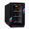 6-Bottle Countertop Wine Cooler Refrigerator - White & Red Wine Fridge Chiller Countertop Wine Cooler - Freestanding Compact Mini Wine Fridge Digital Control, Glass Door