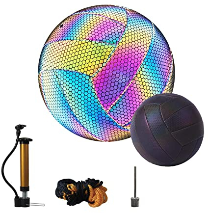 Volleyball, langlebiges innovatives Leuchten im Dunkeln Volleyball, holografisch leuchtender reflektierender Volleyball, beleuchteter Outdoor-Volleyball ohne Batterien, perfektes Spielzeug für Nachtsp