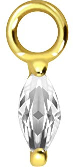 PIERCINGLINE Chirurgenstahl Anhänger für Clicker Piercing-Ringe & Kreolen KRISTALLTROPFEN Ohr Helix Goldfarben