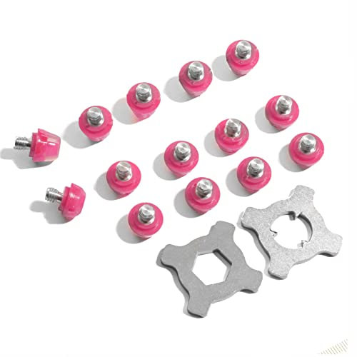 Tacos de Goma para Botas de fútbol- 14X Tacos de fútbol de Recambio con 2X Llaves Incluídas (Rosa Flúor)