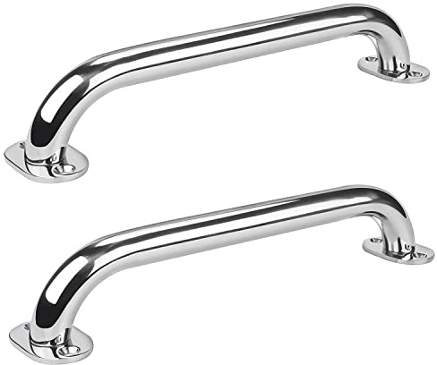 TANFEI Corrimano barca (navale) in acciaio inossidabile, lucido, per binari marini, 2 misure (22,9 cm e 30,5 cm), maniglia rotonda, per yacht, camper, doccia, piscina