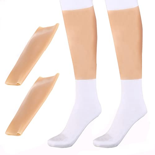 Wisfancy Manicotto per Polpaccio in Silicone, 1 Paio Vitello Finto in Silicone Manicotto in Silicone per Gambe Manicotto Del Braccio Falso In Silicone per Gambe a Forma di Ortesi, Cicatrici, Tatuaggi
