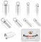 Beebeecraft 80Pcs 4 Size 925 Sterling Silver Plated Crimp End Caps Smooth Glue-in Leather Cord Barrel End Tip with Loop Ring for Leather Cord Bracelets Jewelry Making