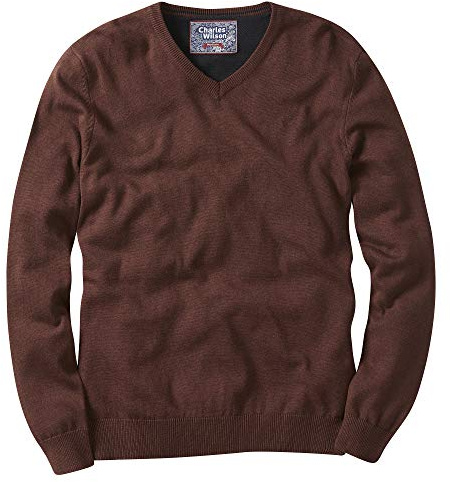 Charles Wilson Men's Fine Knit Cotton V-Neck Jumper
