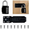 Door Latch Hasp with Door Padlock Hasp, 4 Digit Combination Padlock and Screw, Stainless Steel Hasp Lock Heavy Duty Garage Shed Door Security Lock, Waterproof Shed Lock for Bedroom Cabinet Garden Gate
