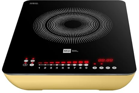 Miji Star 3 ECO Trend, sand, Induktionskochfeld mit 2300 Watt, Premium einzel Induktionskochplatte mit Doppelspulentechnik, SCHOTT CERAN Kochfeld, Slide-Touch Control, 9 Stufen, Timer