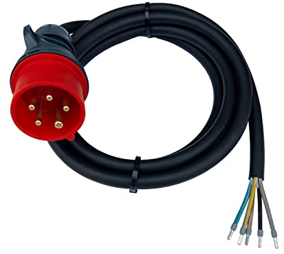CEE Anschlussleitung Maschinen Anschlussleitung 16A 5x2,5 H07RN-F 400V (2 Meter ohne Phasenwender)