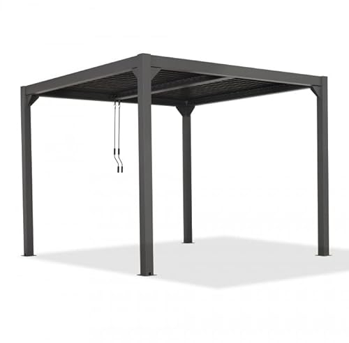 Grindi - Garten Pavillon Terrassendach mit aufklappbarem Dach - Kea VI 4x4m - Pavillon 4x4 wasserdicht stabil Winterfest - Gartenpavillon - Terrassendach - Gazebo - Anbau pavillon - Pergola Metall