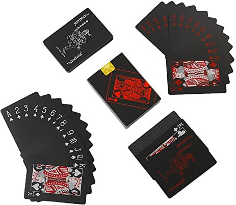 Facynde Einzigartig kühles Schwarzes Poker Wasserdichtes Plastik Pokerkarten, Poker Karten Set, Playing Cards