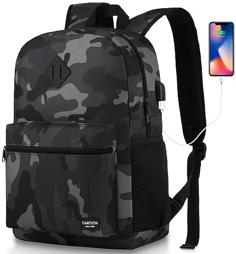 YAMTION Rucksack Laptop Herren Schulrucksack Jungen Teenager,Schulranzen Schultasche für Uni Universität Büro Arbeit Stadt Reise Studium Schule