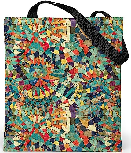 Loxato Tote Bag mit Reißverschluss - Aesthetic Tasche - Samtgewebe Velluto - Stofftasche Damen mit Reißverschluss Groß B37 H42 cm - Jutebeutel Bedruckt - Beuteltasche Damen - Stoffbeutel Aesthetic