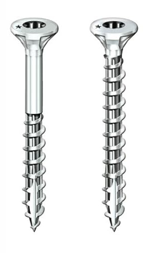 Vis à bois aggloméré ROCKET acier zingué tête fraisée empreinte Torx T20 partiellement filetées 4,5x60/35 boîte de 500 p