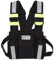Radio Chest Harness Rig Holster Pack with Front Pouches Zipper Bag and Green Reflective Strips for Walkie Talkies Two Way Radio