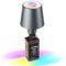 Keepoo LED Akku Tischleuchte Dimmbare Flaschenlampe Warmweiß 8 Farben RGB mit 5200 mAh, IP54 Kabellose Touch Tischlampe für Innen und Außen, Tragbare Metall für Restaurant & Bar (Silbergrau)