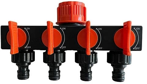 Distributore per irrigazione Presa rubinetto sdoppiatore con valvola innesto rapido adattatore da 1 Pollice (4 Vie)