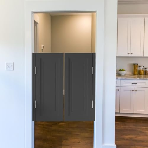 Porta Battente Porte Battenti del Saloon Café Nero | Porta Interna | Porta del Recinto a Mezza Vita, Porta Doppia da Cowboy in Legno con 4 Cerniere, 90 cm di Altezza, Personalizzabile ( Size : W 70cm