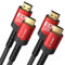 JSAUX 8K HDMI Cable 7.5M 2-Pack | HDMI 2.1 High Speed Cable | 4K@120Hz 144Hz, 8K@60Hz, HDR 10, 48Gbps, HDCP 2.2&2.3, DTS:X, eARC Compatible With Laptop, Monitor, TV, Dolby, PS5, PS4 - Red
