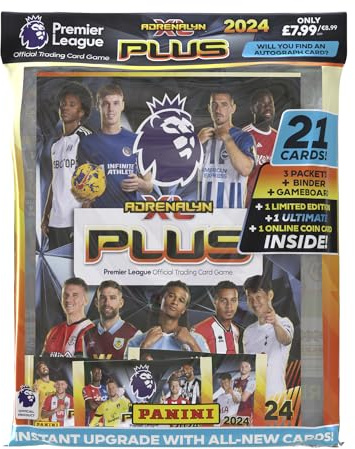 Panini Premier League 2024 Adrenalyn XL Plus Fußball Set, Buchstabenmuster, gemischt, Starter Pack