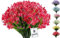 Siganorpy 8 Pcs Artificial Daffodils Flowers Outdoor Table Vase Artificial Flowers Resistant Fake Flowers Faux Flowers Shrubs for Indoor Outside Garden Porch Window Box Home Decoration (Red)
