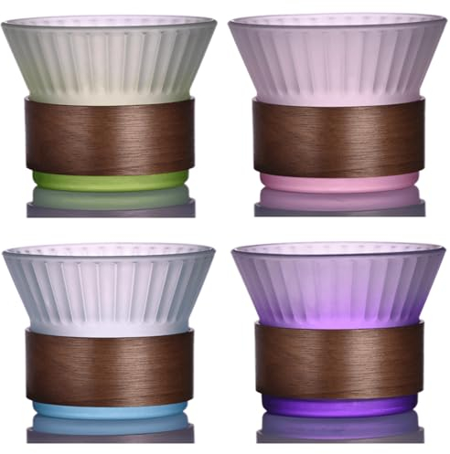 OyaYung Cappuccino Tassen - Matcha Gläser - Bunte Gläser - Kaffeetassen - 4x220 ml - Für Cappuccino Matcha,Kaffee, Wasser, tee,Cocktail Eis Milch,Whisky((Vielfarbige)