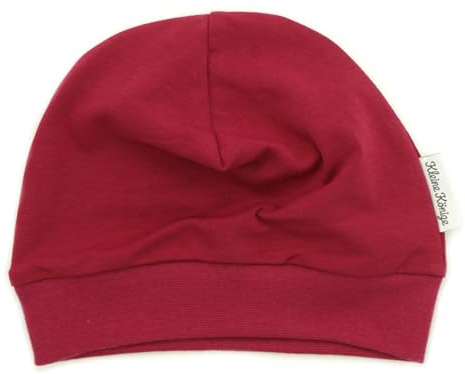 Kleine Könige Mütze Baby Mädchen Beanie · Modell Uni weinrot, weinrot · Ökotex 100 Zertifiziert · Größe 122/128