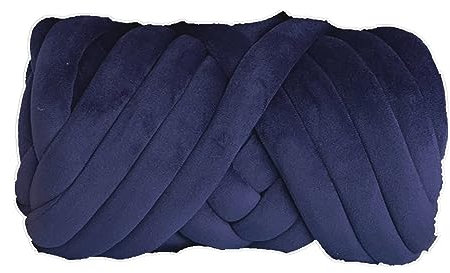 Chunky Cotton Tube Garn Handgestrickte Kristall Weiche Samt Gefüllte Garn 3cm Dicke Erstellen Grobe Warme Atmungsaktive Decken für Arm Stricken und DIY Projekte Tasche (11 Marineblau)