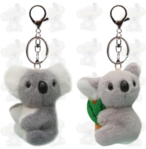 PLNVNVP 2Pcs Koala Schlüsselanhänger Plüsch, 10cm Anhänger Plüsch Koala mit Schlüsselring, Tier Schlüsselanhänger, für Kinder Geschenke
