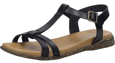 Josef Seibel Damen Sandaletten Fabricia 01, Frauen Sandalen,Weite G (Normal),Sommersandalen,bequem,flach,Sommerschuhe,schwarz,43 EU
