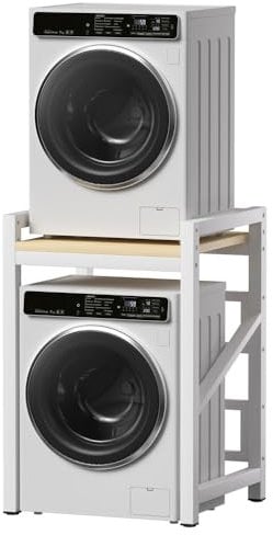 WPPTNSFY Waschmaschinenschrank mit Trockner, Regal über Waschmaschine, Verstellbares Waschmaschine Trockner Schrank Regal, 3 Höhenverstellbar, Tragfähigkeit 300 kg, für Badezimmer Waschküche