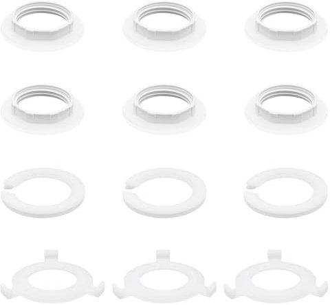 6 Stück Lampenschirm Reduzierring Schraubring E14 /Lampenschirm Schraubring 29mm+6 Stück Reduzierring E14 bis E27 für Tischlampen, Deckenleuchten(12 Pack)