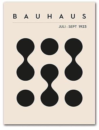 Abstrakte Bauhaus Geometrische Wandkunst Poster Drucke Bild Vintage Schwarz Beige Linie Leinwand Gemälde Für Wohnkultur A1 50X70Cm Kein Rahmen