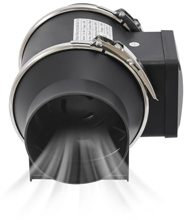 Kozivmo Extracteur de fumée IPX2 - 220 V - Silencieux - Avec prise européenne + câble d'alimentation UE de 80 cm - Pour salle de bain, salle d'usine, salle de culture, chambre de culture